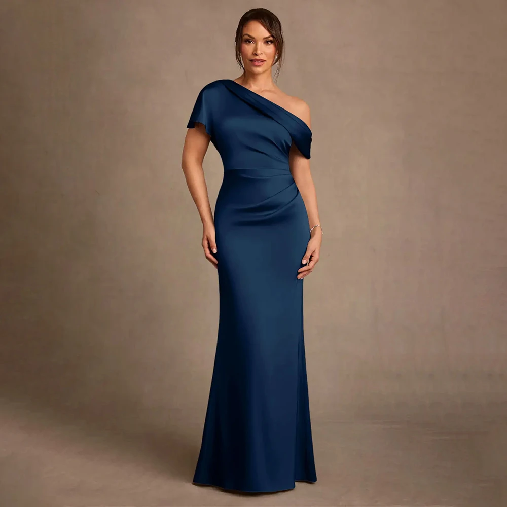 

Mother of Bride Dresses Wedding Single Shoulder Pleated Mother of the Bride Dress Elegant Formal Evening Party Gown Mother Dress
