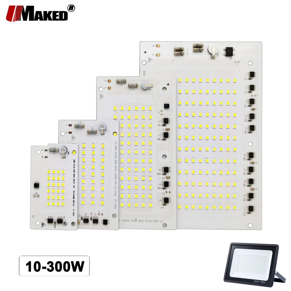 AC220V Led Pcb Schijnwerper Plaat 10W 20W 30W 50W 100W 150W 200W 300W SMD2835 Lichtbron Paneel Voor Outdoor Lampen Vervangen Diy Kit