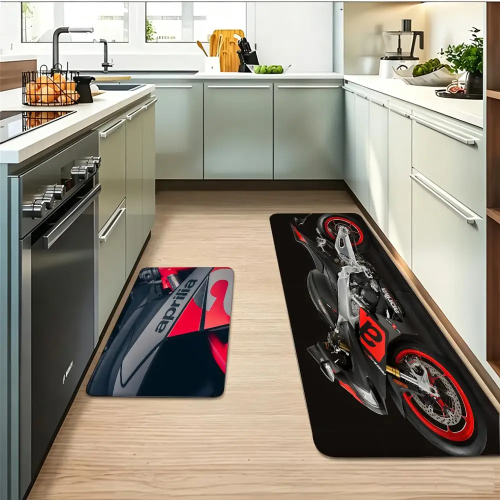 M-Motorcycle Logo A-Aprilia Floor Mat Flannel Rug, Suitable For The Living Room Or Bathroom; Non-slip And Absorbent.