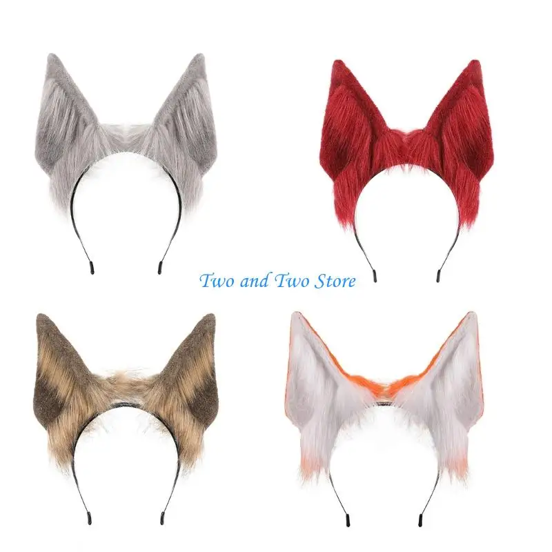 

HX6F Soft Plush Animal Ear Headband Practical Cosplay Accessory Fashion Costume Headpiece For Role Playing Parties
