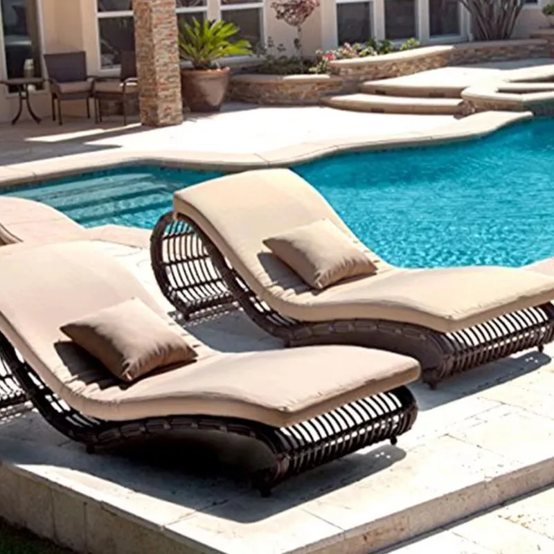 Chaise Sunbed para exteriores, sillas de ratán, sofá cama, tumbonas de playa