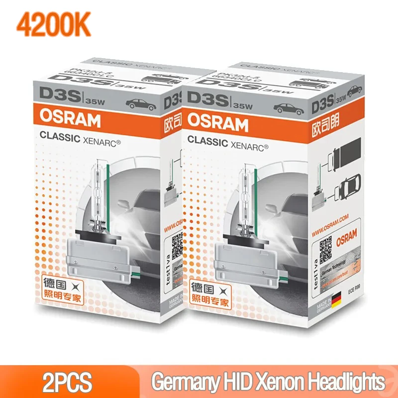 

For Original Car HID Xenon Headlight OSRAM CLASSIC D1S D2S D3S D4S 66140 66240 66340 66440 CLC Standard 4200K White Light Lamps
