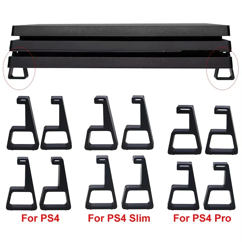 Suporte horizontal de resfriamento para ps4 slim/ps4 pro, 4 unidades, suporte elevado, resistente a choques, base montada para acessórios ps4