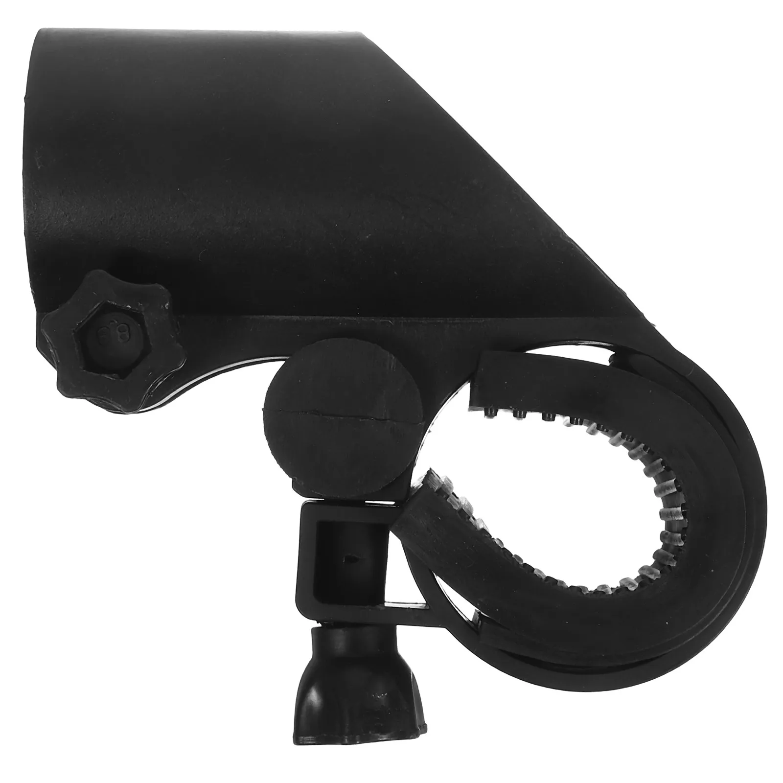 Heavy Duty Bike Handlebar Mount Clip Holder for LED Flashlight Torch Secure Fastening Rubber Metal Screw Design Black