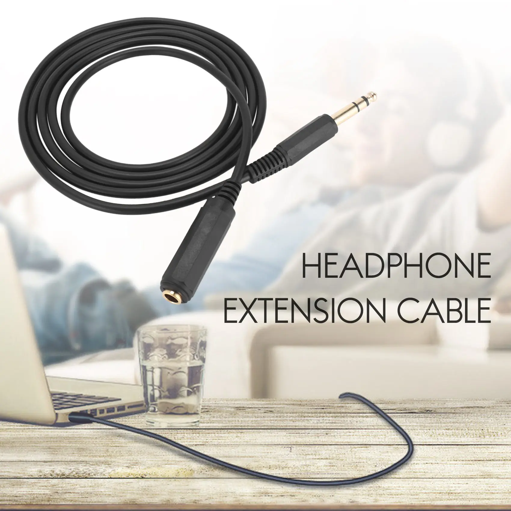 AS95 6.35mm 1/4inch Male to Female Stereo Audio Extension Cable 6FT for Headphone Amplifier