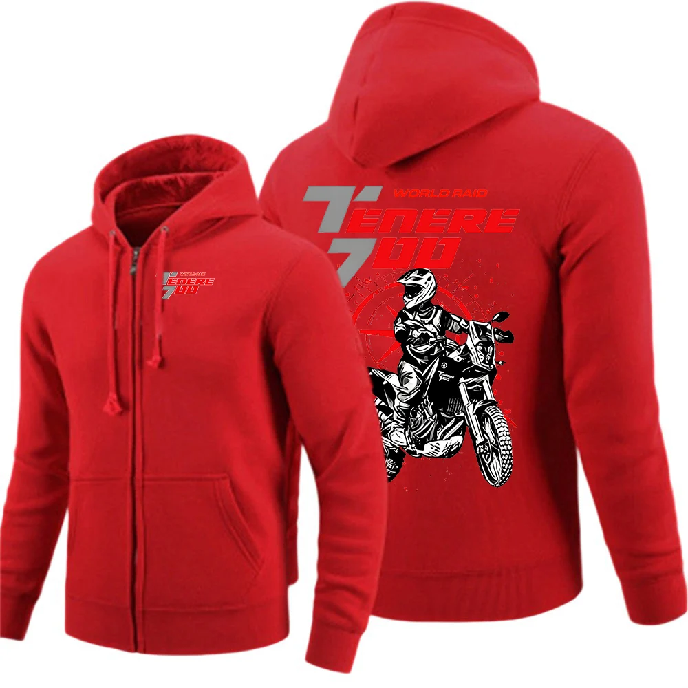 Freizeitjacke 2026 Tenere 1200 700 T7 Frühling und Herbst Herren Stilvolle Kapuzenjacke Motorradfahrer Logo-Print Vielseitige Jacke