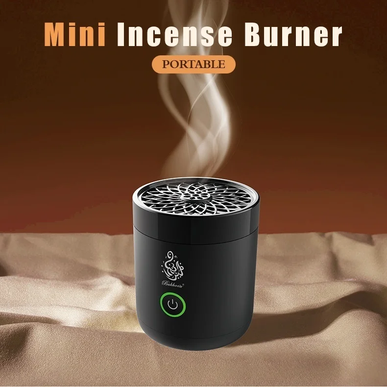 

2025 Mini Electric Incense Burner Arabian Censer USB Car Portable Electric Bakhoor Burner Censer USB Rechargeable Aroma Diffuser