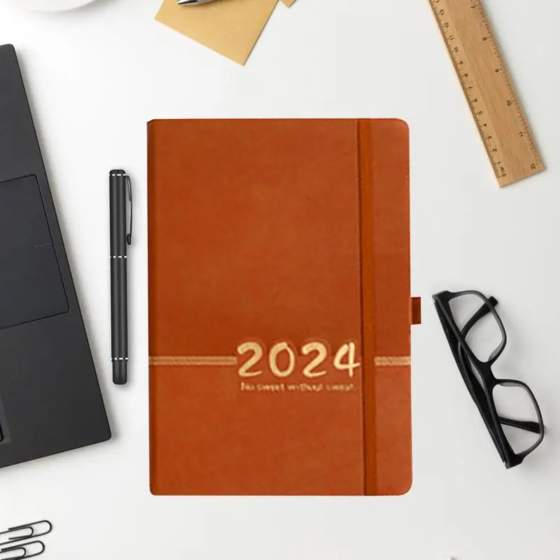 週次および月のプランナーノートブック、a5の裏地付きジャーナル、ファミリープランナー、クリエイティブな色、月次計画、カレンダー2024