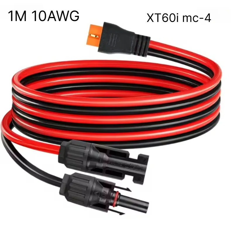 1M 10AWG XT60i to Mc--4 Solar Panel Adapter Cable, Photovoltaic Charging Extension Wire