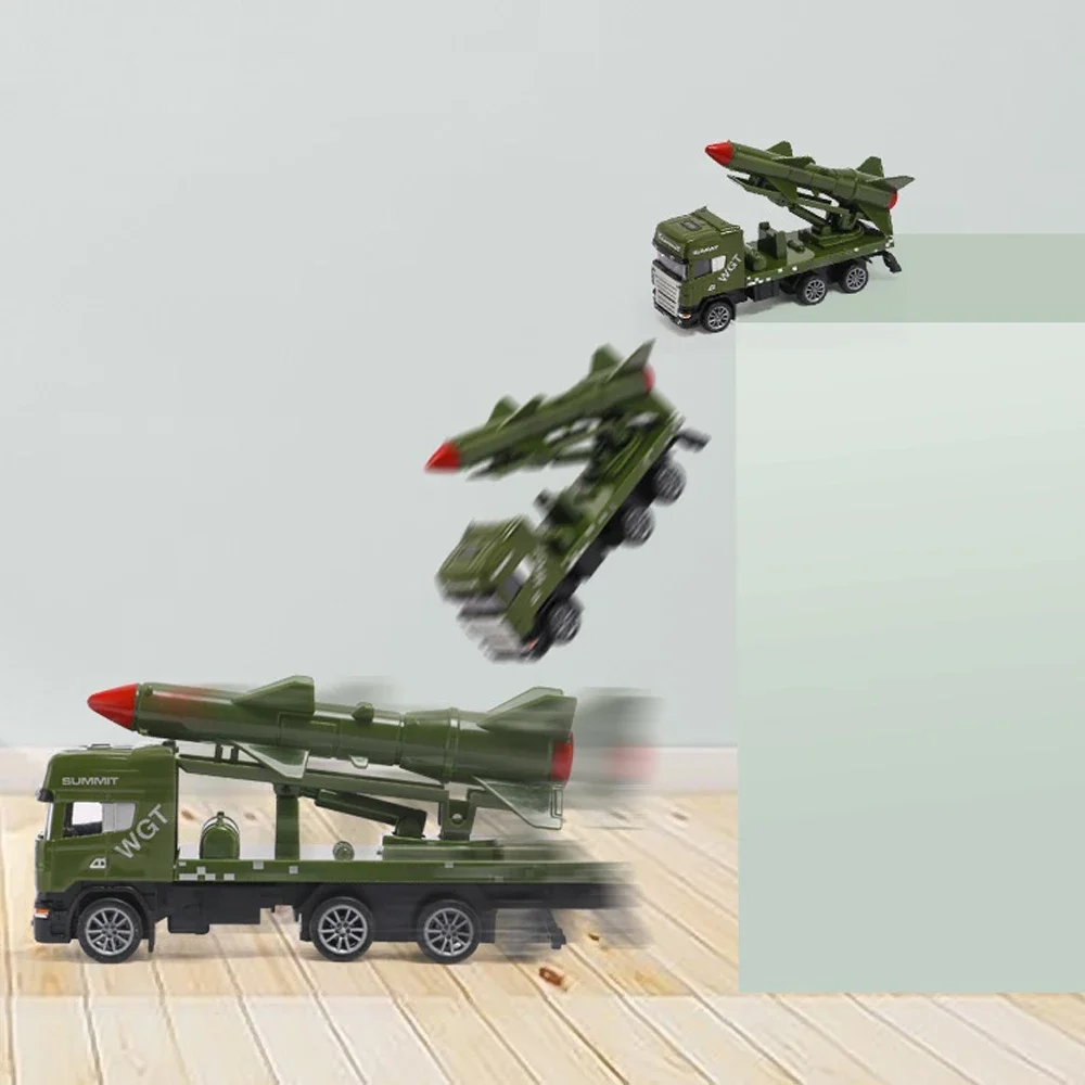 子供用ロケットランチャー車両モデル,合金子供用トランスポーター,おもちゃの車モデル,摩擦,都市,引き戻し,ギフト,1:64