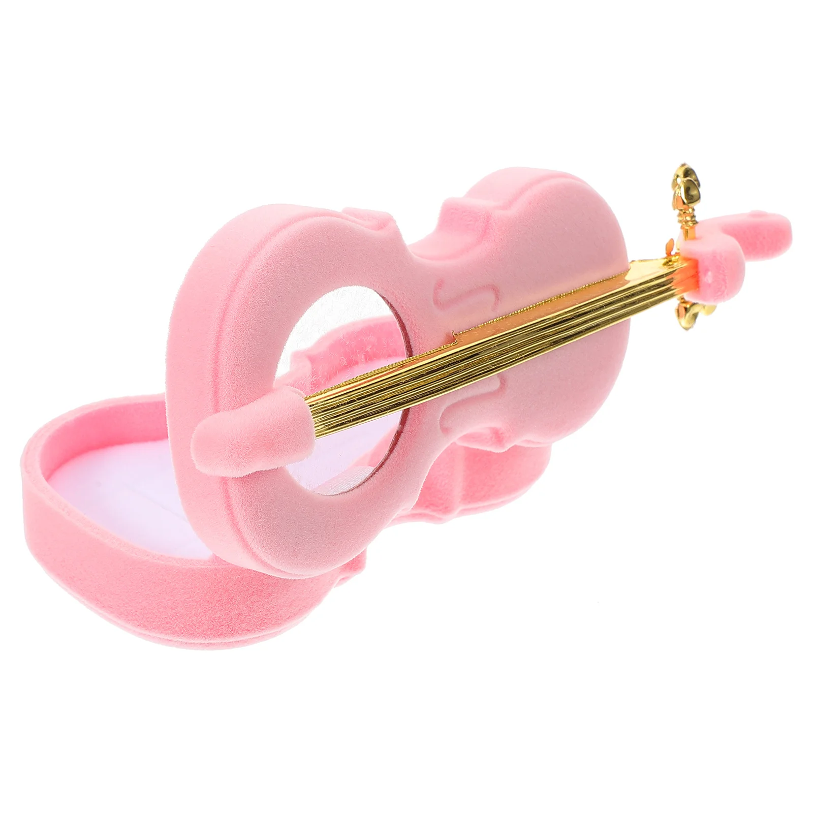 

Elegant Violin Shaped Jewelry Box Soft Lining for Safe Storage of Rings Necklaces Earrings Trinket Holder Music Style Jewelry