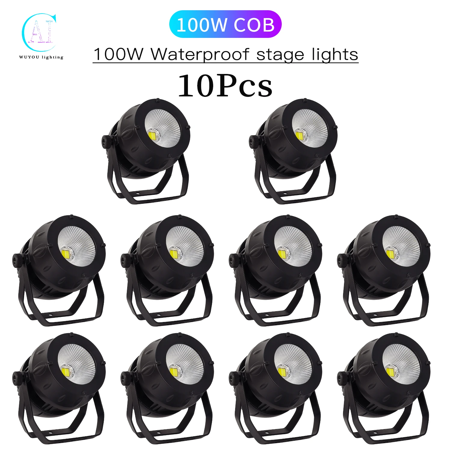 10Pcs/Lots Waterproof Stage Light 100W/200W COB Audience Light Cold White Warm White 2 in 1 DMX Control DJ Disco Equipment