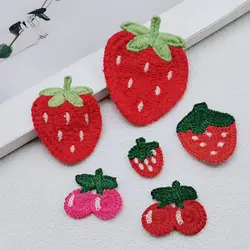 10PCS Handmade diy sweet cute strawberry autumn and winter wool cartoon fabric velcro clothing accessories accessories