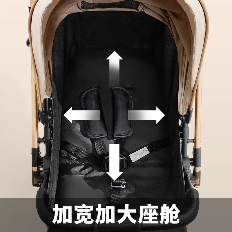 عربة أطفال عالمية مطورة بأربع عجلات يمكن الجلوس أو الاستلقاء عليها مجموعة عربة أطفال بنقرة واحدة