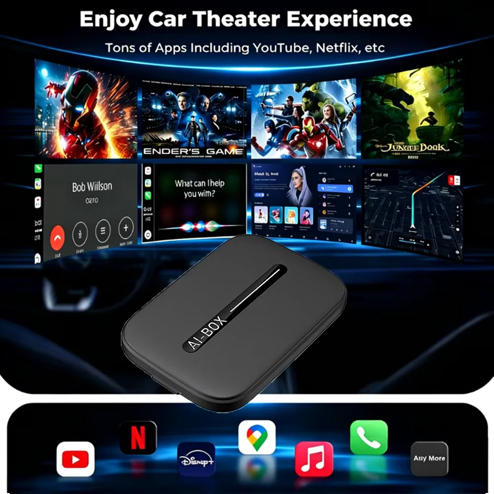 CarRocket Android 15 Wireless CarPlay Android Auto 4in1 CarPlay Ai Box 4Cores 2GB RAM+16GB ROM Plug and Play Stable Transmission view 3
