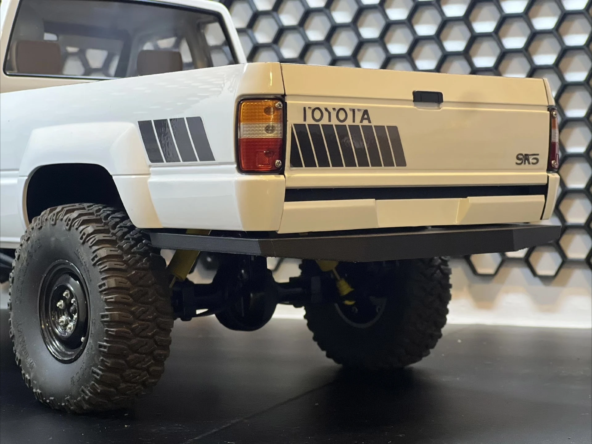 Ultra-Thin Rear Bumper for RC4WD 1987 Toyota XtraCab1/10RC Crawler Factory Hole Mounting Upgrade & Modification Parts 3D Printed