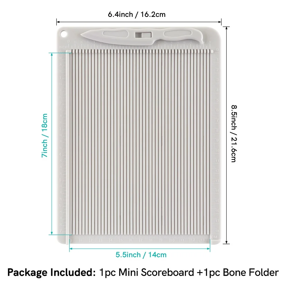 Multi-Purpose Scoring Board with Measuring Grid - Paper Card Envelope Maker, Scrapbooking & DIY Craft Supplies Tool