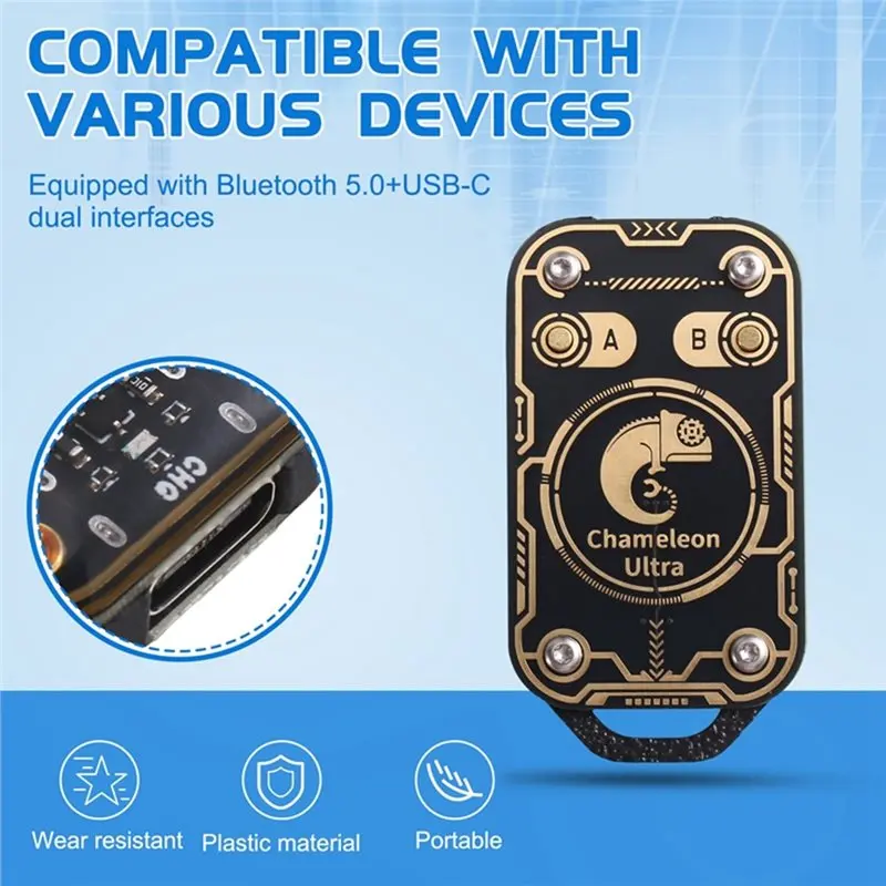[NEW!A25P】 Chameleon V3.0 RFID Smart Chip Emulator Smart Card Reader Read Writer ID IC Card Tag Copyer+5XUID Keychain/Card