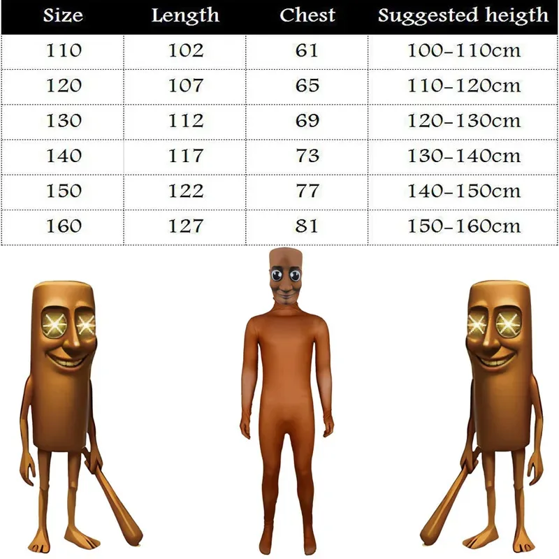 أزياء الهالوين تونغ تونغ صحور للأطفال الأولاد الوحش تونغ تونغ تونغ تونغ كوسبلاي لعبة الرعب بذلة كرنفال زي حفلة عيد الميلاد #5