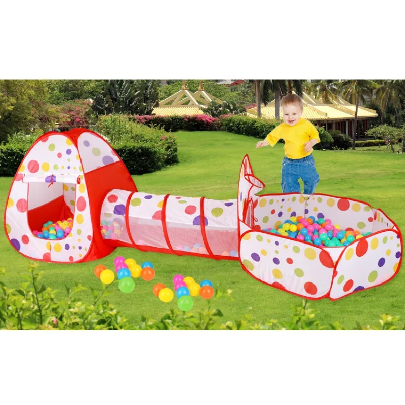Tienda de campaña 3 en 1 para niños, casa de juguete, pelota portátil Tipi, piscina interactiva para niños, casa de juegos extraíble para interiores y exteriores, decoración de regalo ﻿