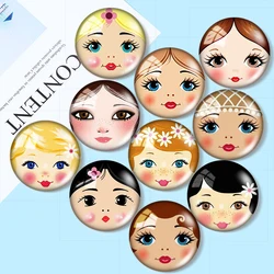 матрёшка matryoshka Russian mixed 10pcs 12mm/18mm/20mm/25mm Round photo glass cabochon demo flat back Making findings