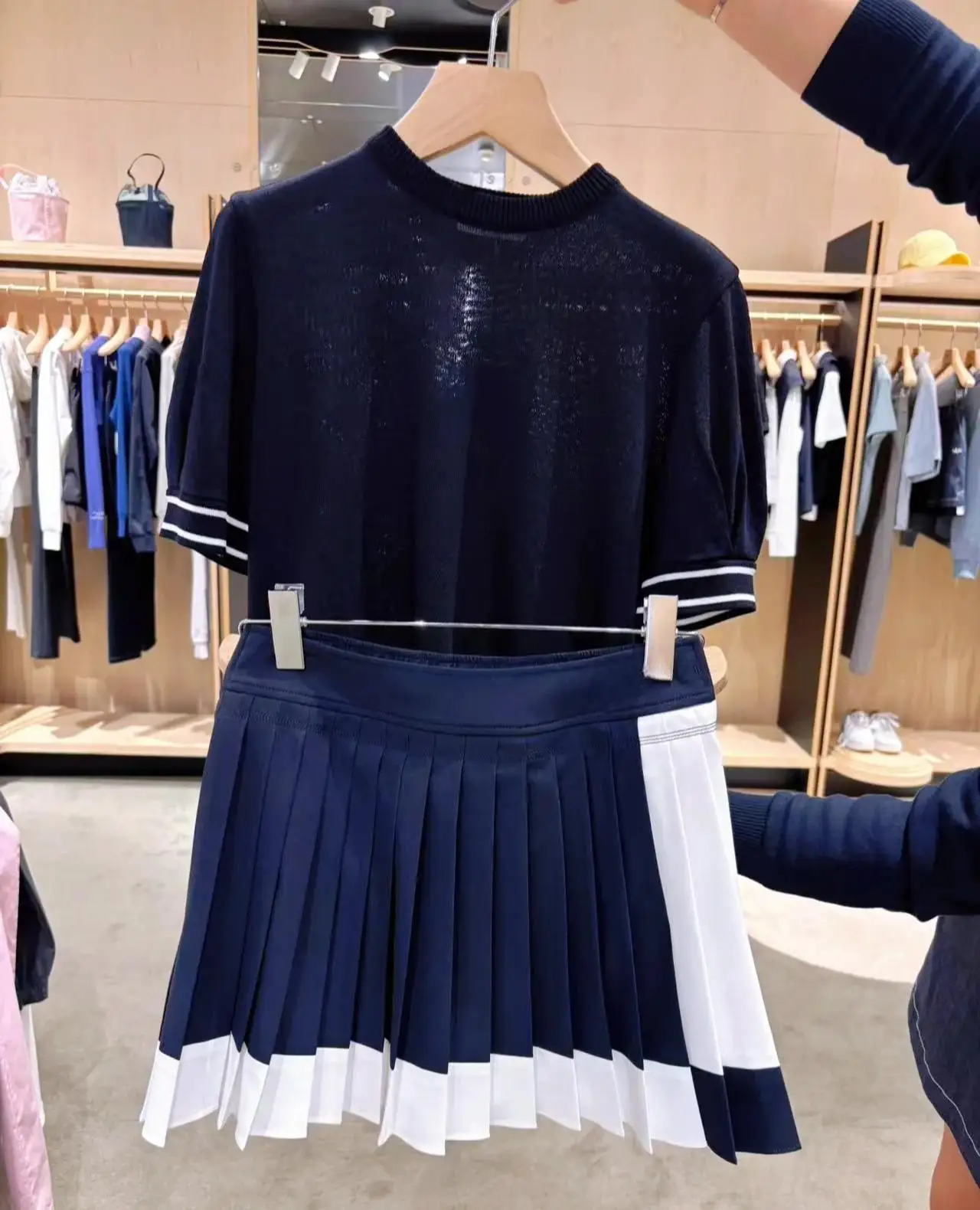 Women Golf Skirt New Color Block Pleated Mini Skirt Ladies Outdoor Sports Golf Bottoms