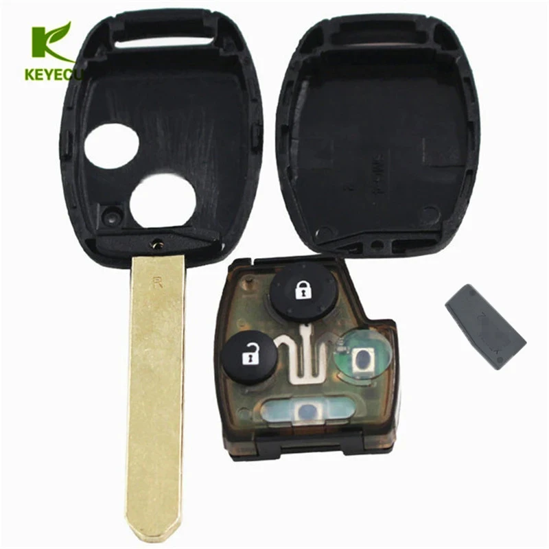 KEYECU 2 Button Keyless Entry Remote Car Key Fob 433MHz ID8E Chip for Honda Accord CR-V Jazz FR-V