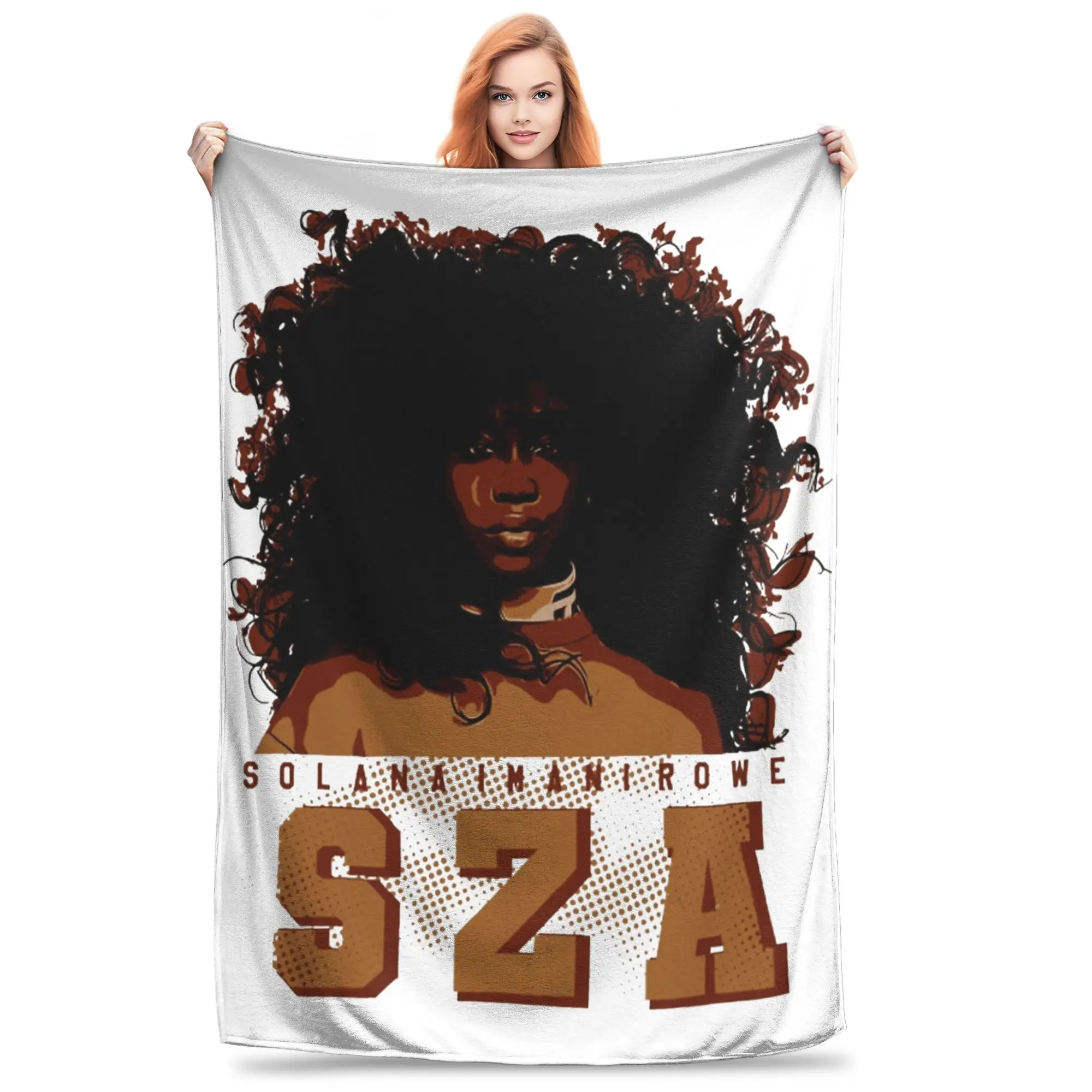 

SZA Hip Hop Rapper Blanket Fleece CTRL X SOS Warm Throw Blankets for Bedding Couch Bed Rug