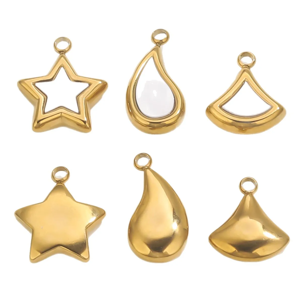 

10 шт., жемчужные ракушки, звезда, капли воды, подвески из нержавеющей стали для ожерелья, браслета, сделай сам, фурнитура для изготовления ювелирных изделий, поставки