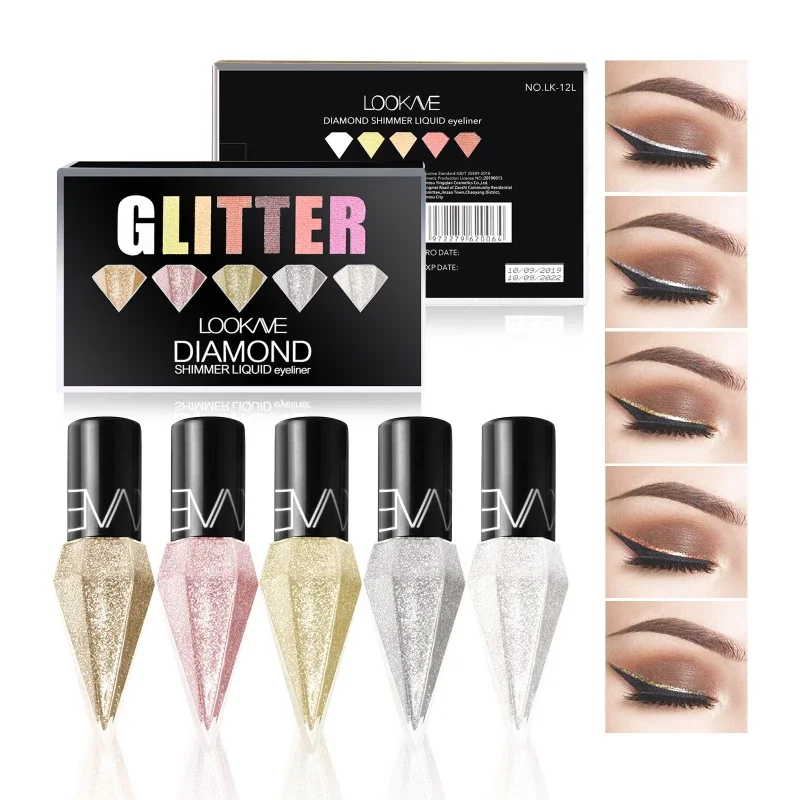 Diamant Glanzende Oogliners Oogschaduw Waterdicht Zilver Rose Goud Kleur Glitter Pailletten Eyeliner Oogschaduw Make-Up Beauty Cosmetica