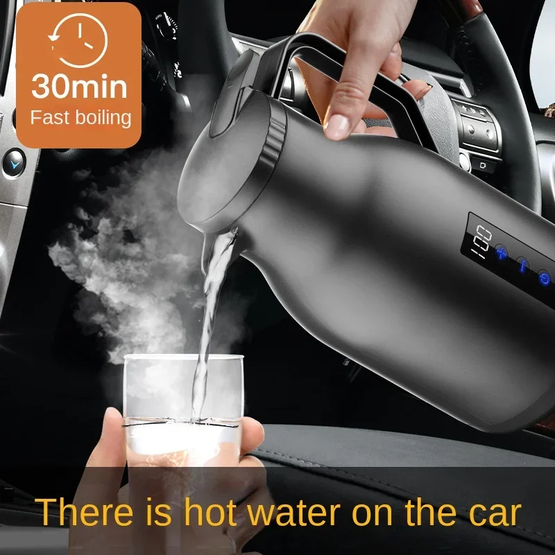 12V 24V 220V Car Water Boiling Electric Kettle Trucks with Quick Boiling and Insulation Fast Heating Car Electric Kettle 1000ML