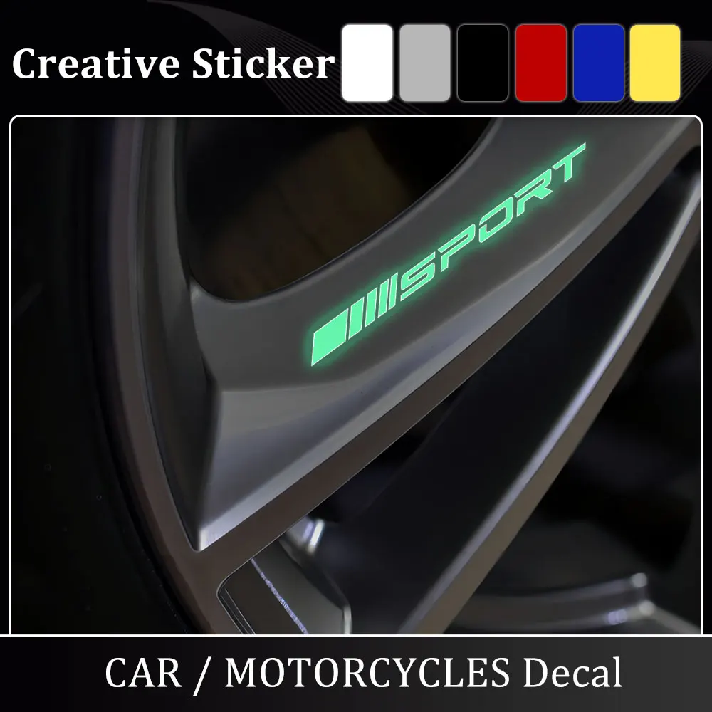 

Fashion 4pc Car Stickers Wheels Rims Sport Racing DIY Stripes Decorative Stickers Car Styling SUV Truck Adhesive Accessories