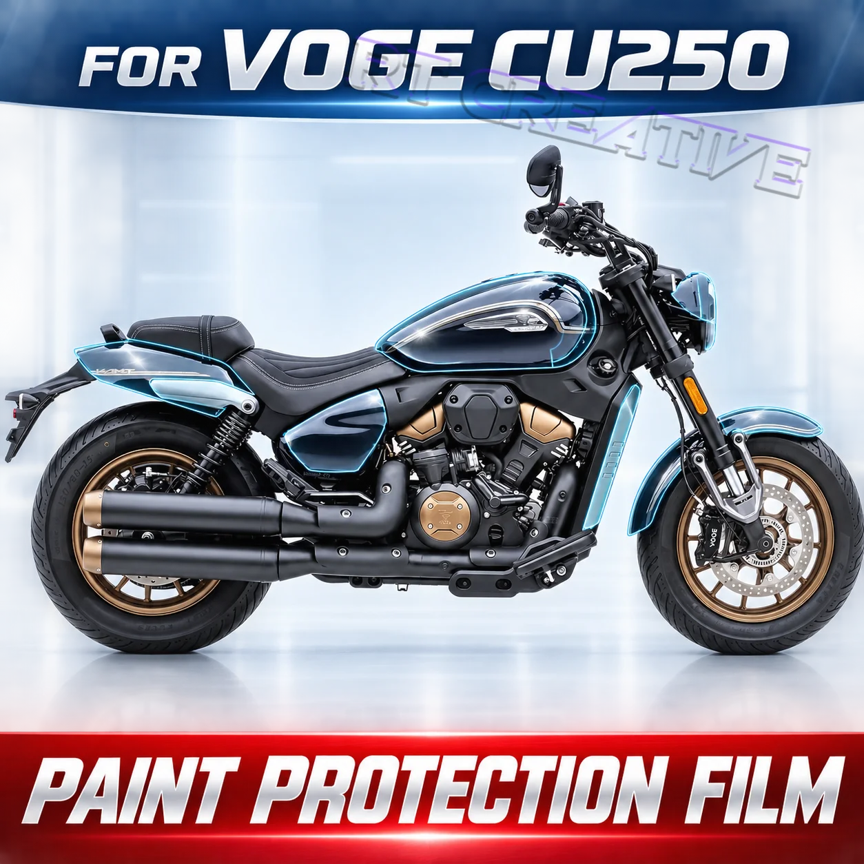Clear TPU Invisible Paint Protection Wrap Waterproof Tank Surface Guard Film For VOGE CU250 Motorcycle