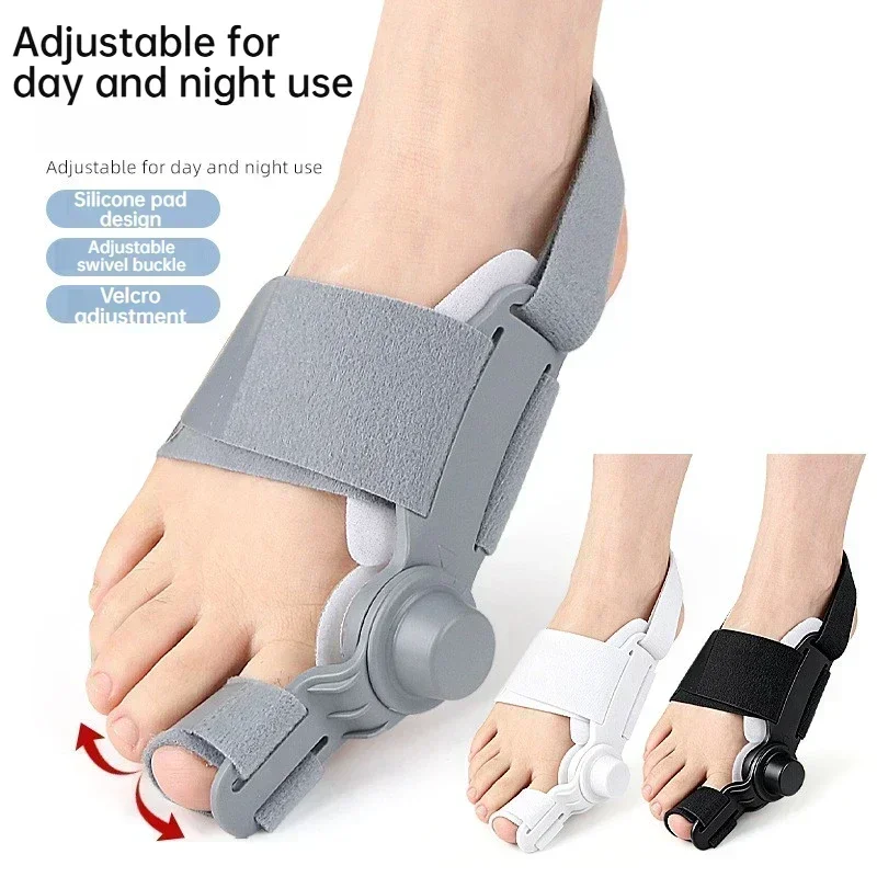 Adjustable Rotating Buckle Bunion Corrector & Big Toe Separator, Soft Anti-Friction Toe Spreader for Day and Night Use