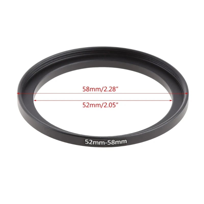 DX62 Durable Metal Camera Lens Filter Step Up & Down Ring Adapter For  for Nikon  All Camera DSLR 52mm to 58mm Black