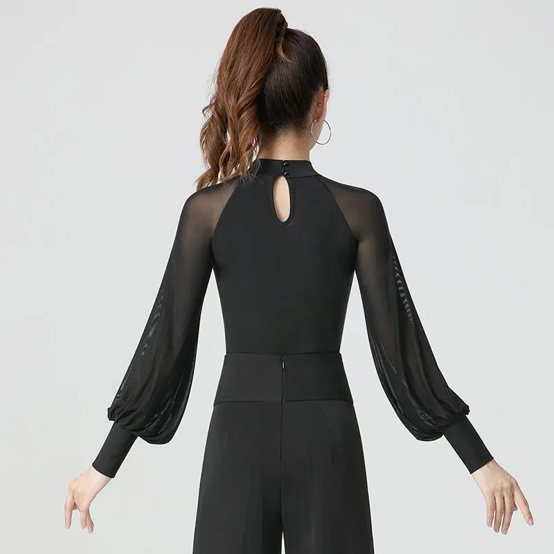 Doubl Waltz women's dancing clothes lantern sleeve one-piece new fashion Moden dance practice suit ladies top