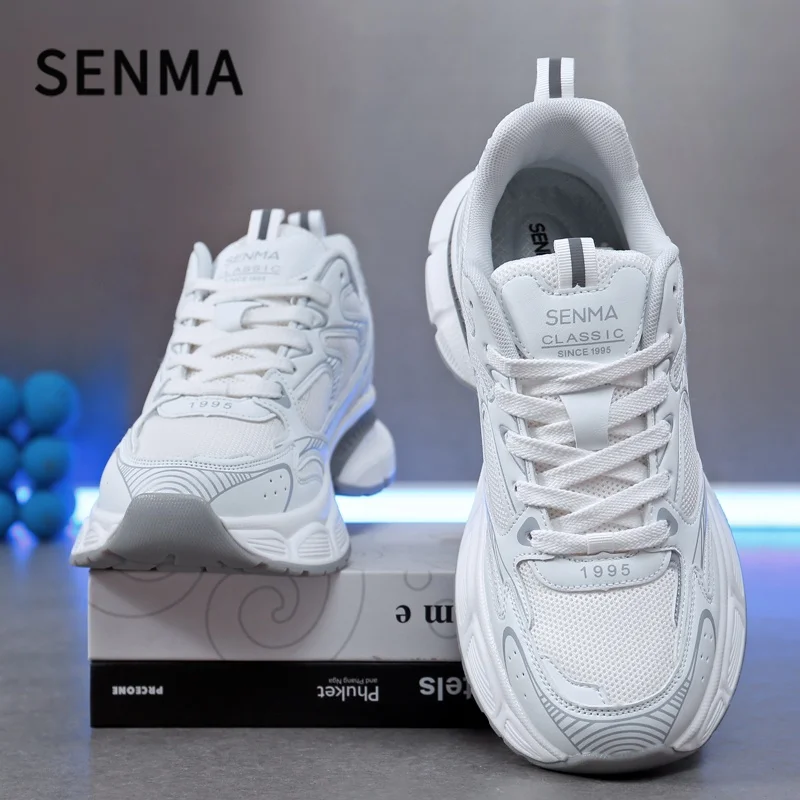 SENMA Men Breathable Casual Shoes Thick Soled Sports Shoes Men's Soft Sole Light Comfort Running Shoes Male Sneaker Big Size