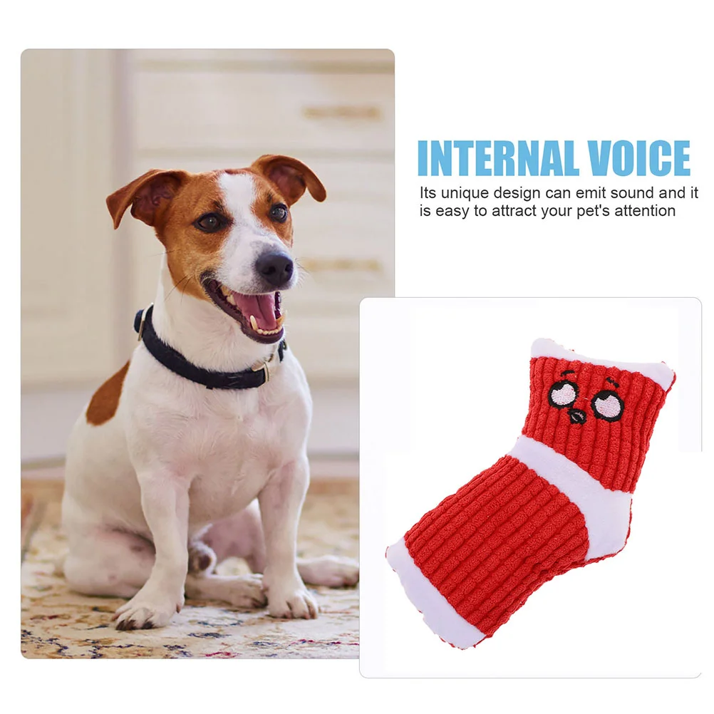 3 Pcs Toys Pet Squeaky Dog Squeakers Sock Vocalizing Coffee Interactive Bite-Resistant