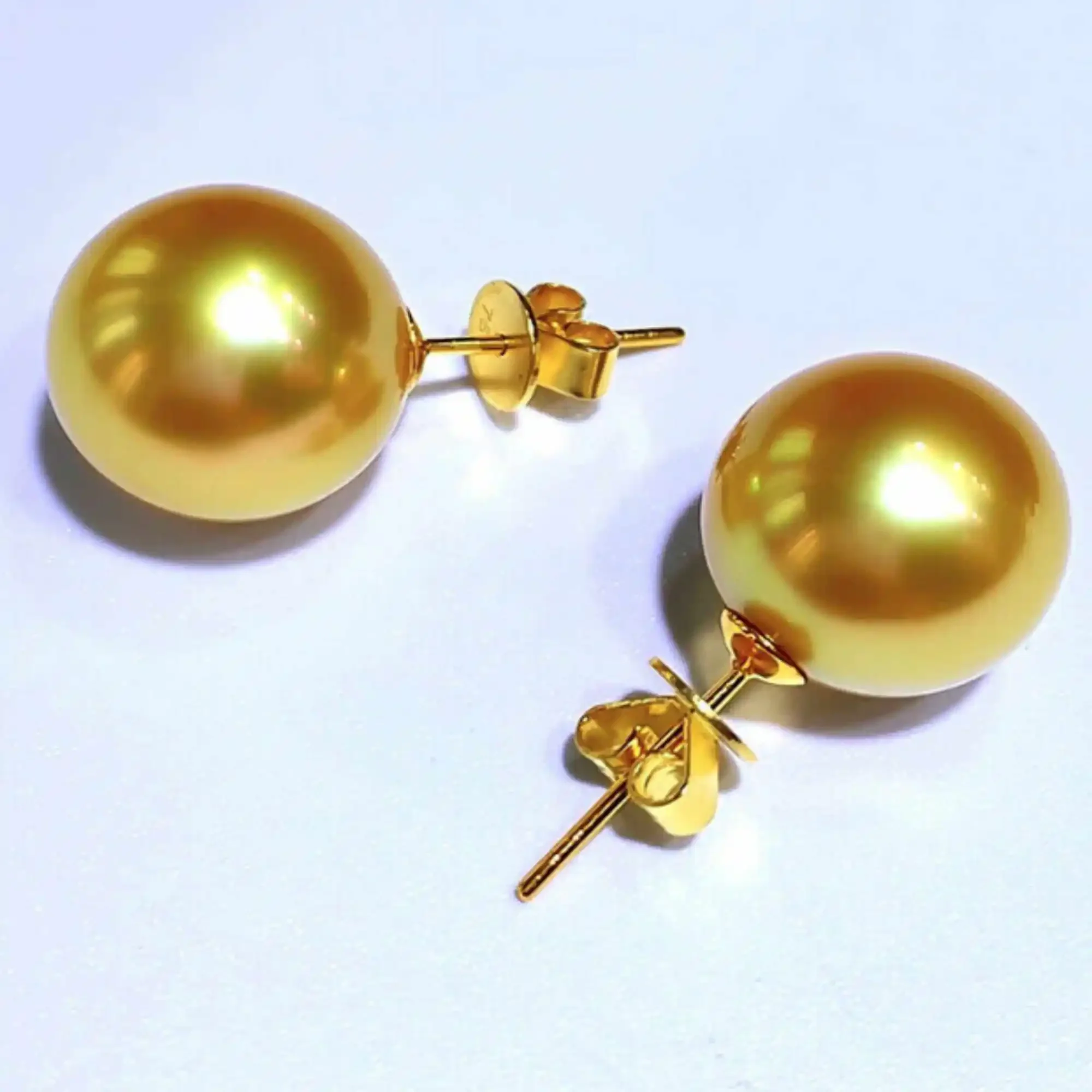 Rare Huge 12 mm Gold South Sea Shell Pearl Dangle Earring Christmas Classic Fashion CARNIVAL Aquaculture Wedding Holiday