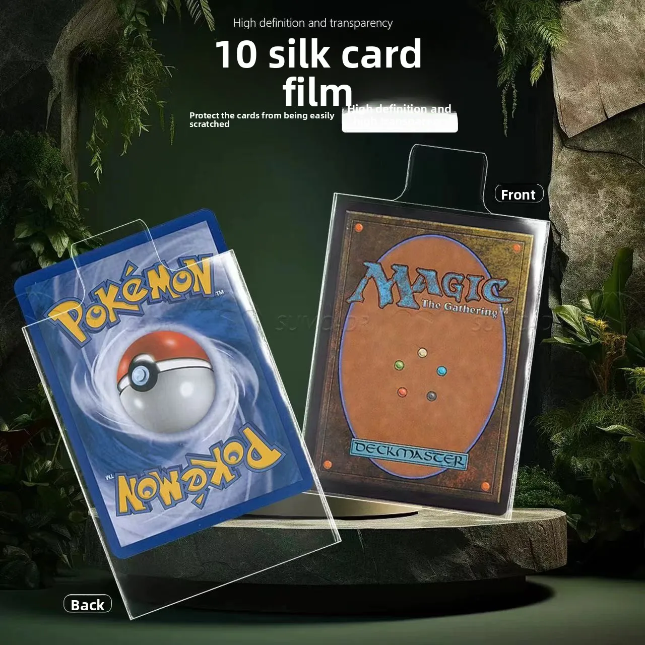 Juego de 25 tarjetas avanzadas con orejas Pokémon PTCG Star Card WS Magic One Piece Braille Card Film Pull-out Card Film