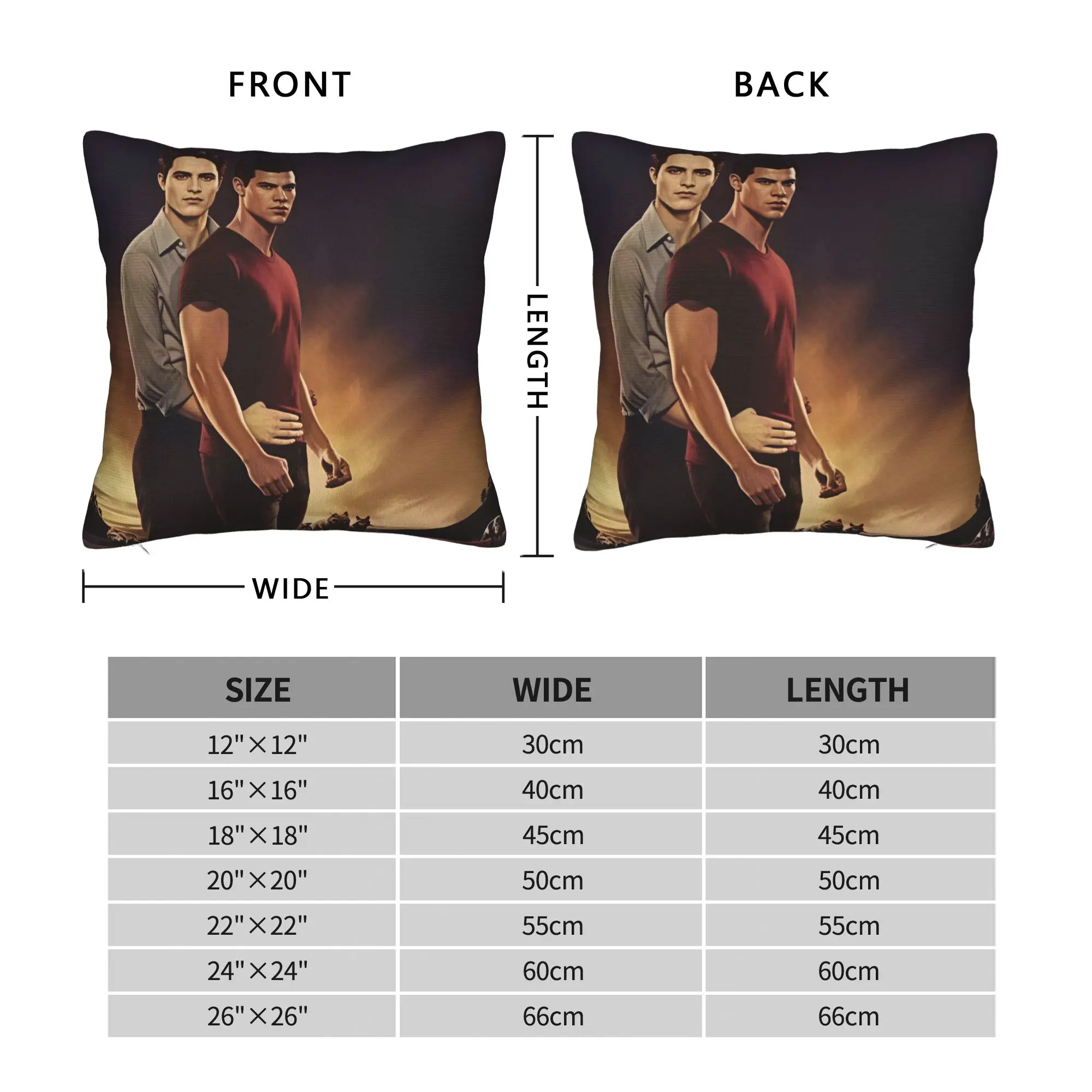 Pillow Cover Twilight Saga Edward Bella  Cute Funny Pillow Case For Sofa Home Decoration Pillowcases