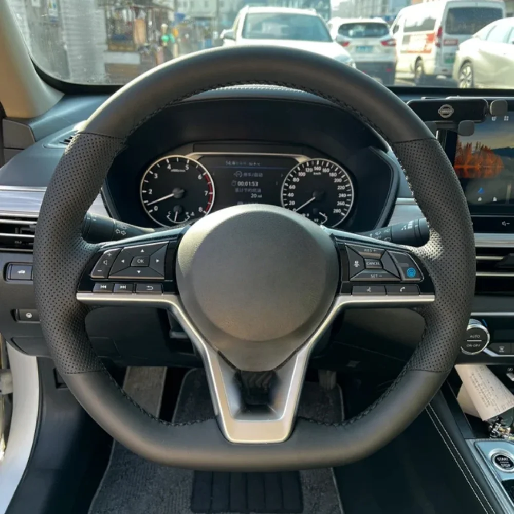 Customized Car Steering Wheel Cover Microfiber Leather For Nissan Kicks Rogue Sentra Altima SR Qashqai X-Trail Leaf Micra Versa