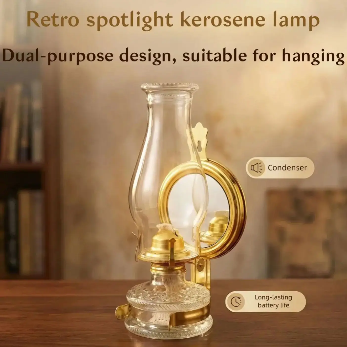 Vintage Horse Kerosenes Lamp Old Oil Lamp Old Bronze Nostalgic Oil Camp Lamp Outdoor Tent Lamp