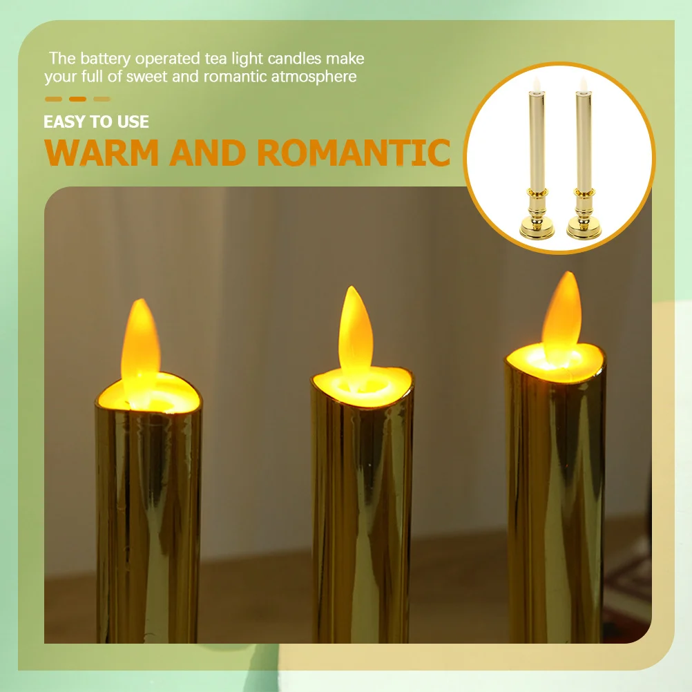 2 pçs luz led premium plástico sem chama luzes de chá para casa casamento halloween decoração natal luz led