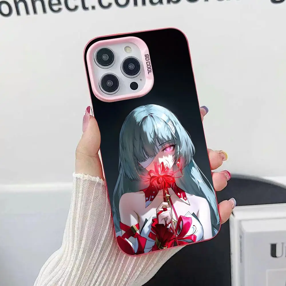 Wuthering Waves Phrolova Phone Case for iPhone 17 16 15 14 13 12 11 X XR XS 8 7 Pro Max Plus Translucent Pink Cover Luxury Cover