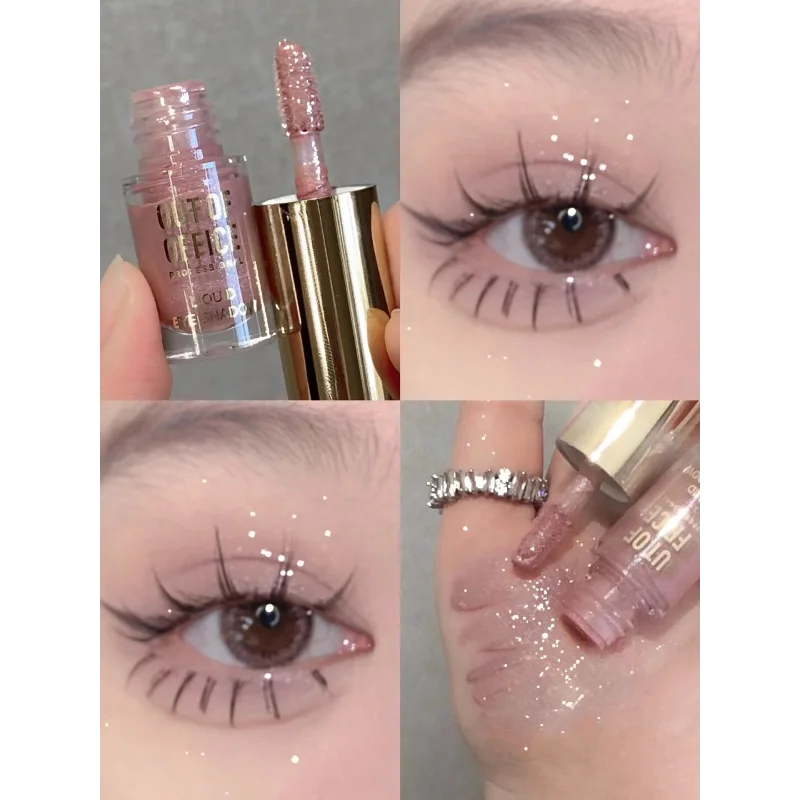 OUTOFOFFICE Liquid Eyeshadow Shimmer Glitter Luminous Eye Shadow Long-lasting Waterproof Super Pearlscent Makeup Cosmetics