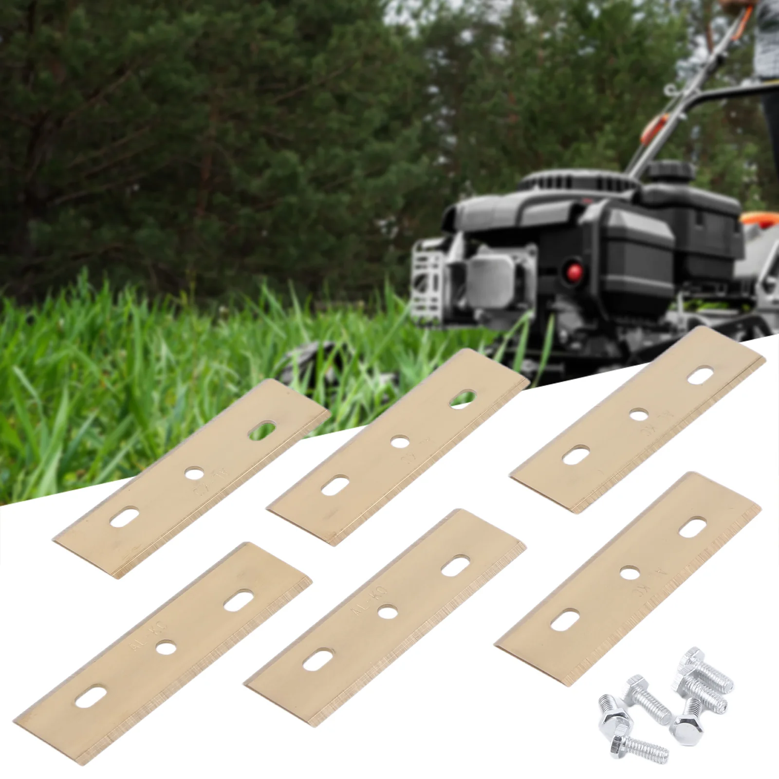 6 Pack Lawn Robot Blade with Screw Accessories Stainless Steel Lawn Mower Cutting Blade Replacement for ALKO Robolinho Lawnmower view 4