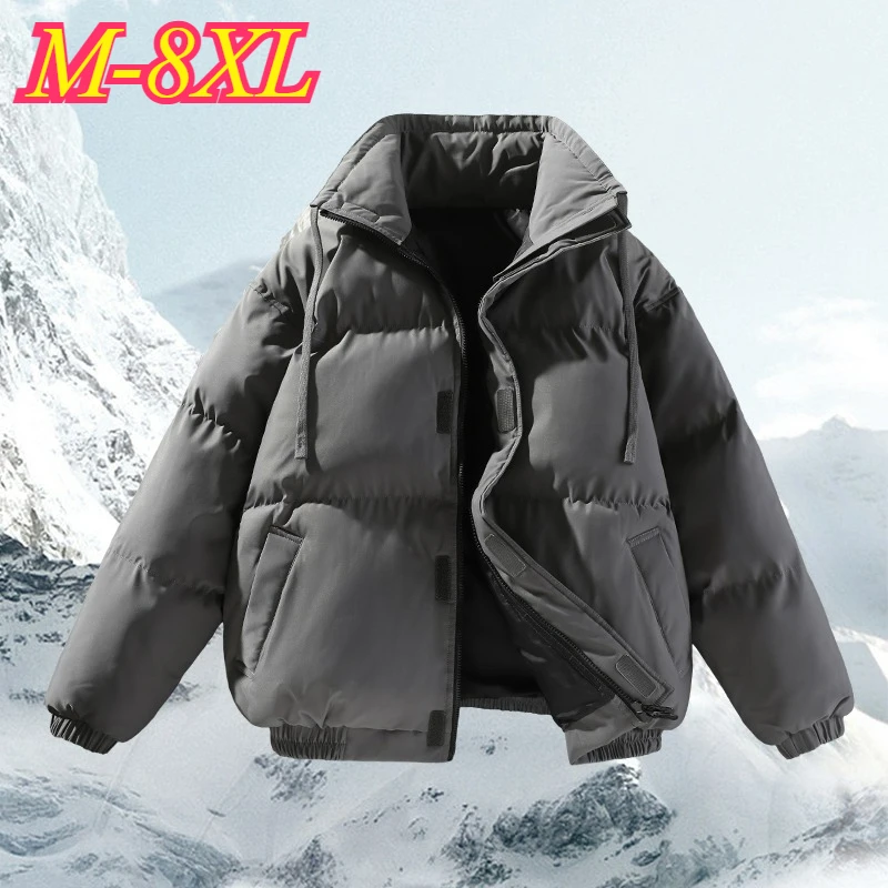 

Winter Quilted Jacket Men Fashion Stand Collar Snow Skiing Thick Warm Padded Coat Comfort Street Style Lightweight Bread Jackets