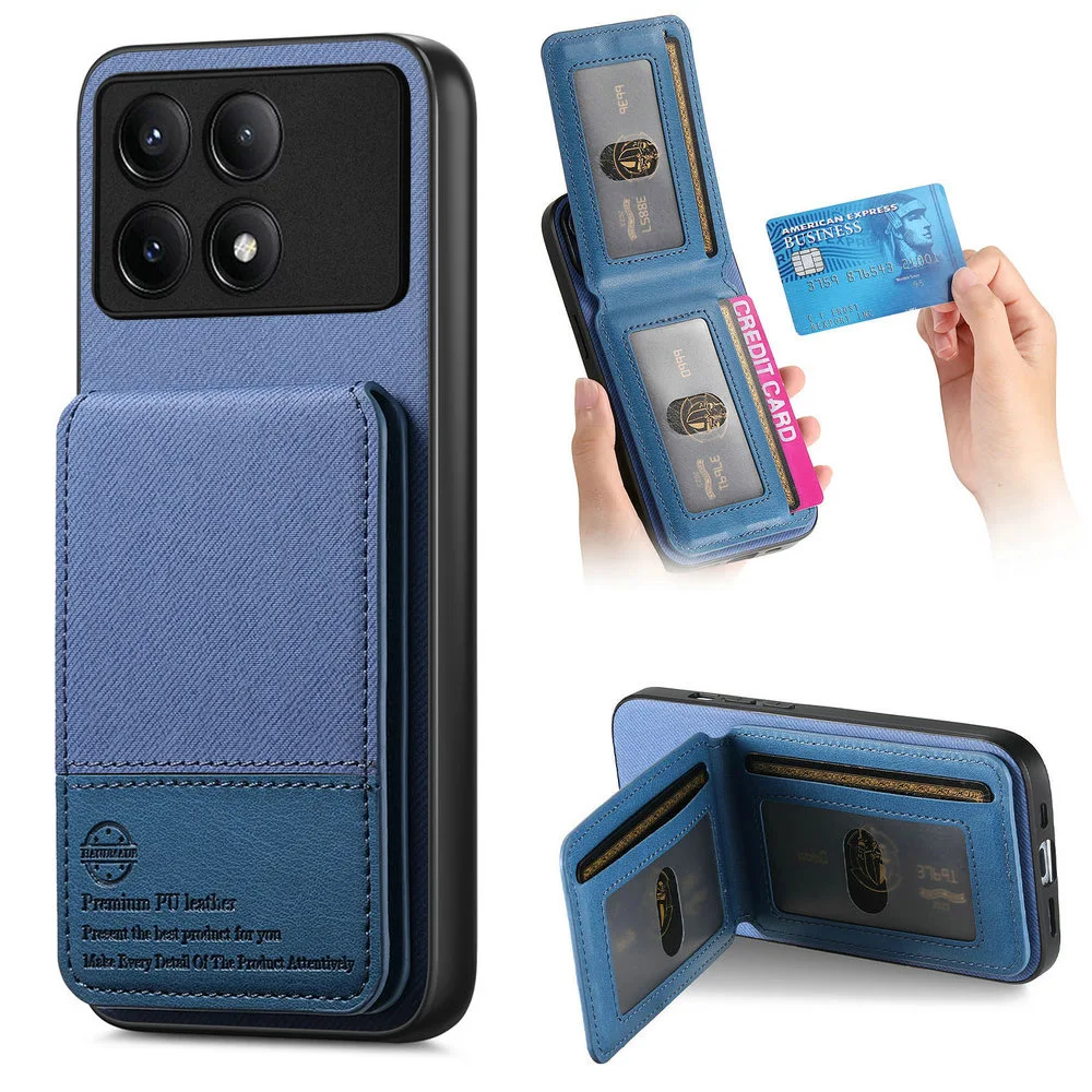 ل PocoF8 Pro F8 Ultra 5G 2025 غطاء بطاقة جلدية محفظة تتفاعل اللوحة الخلفية Xiaomi Poco F8 Pro حافظة Mi Phone Poco F 8 Ultra Funda