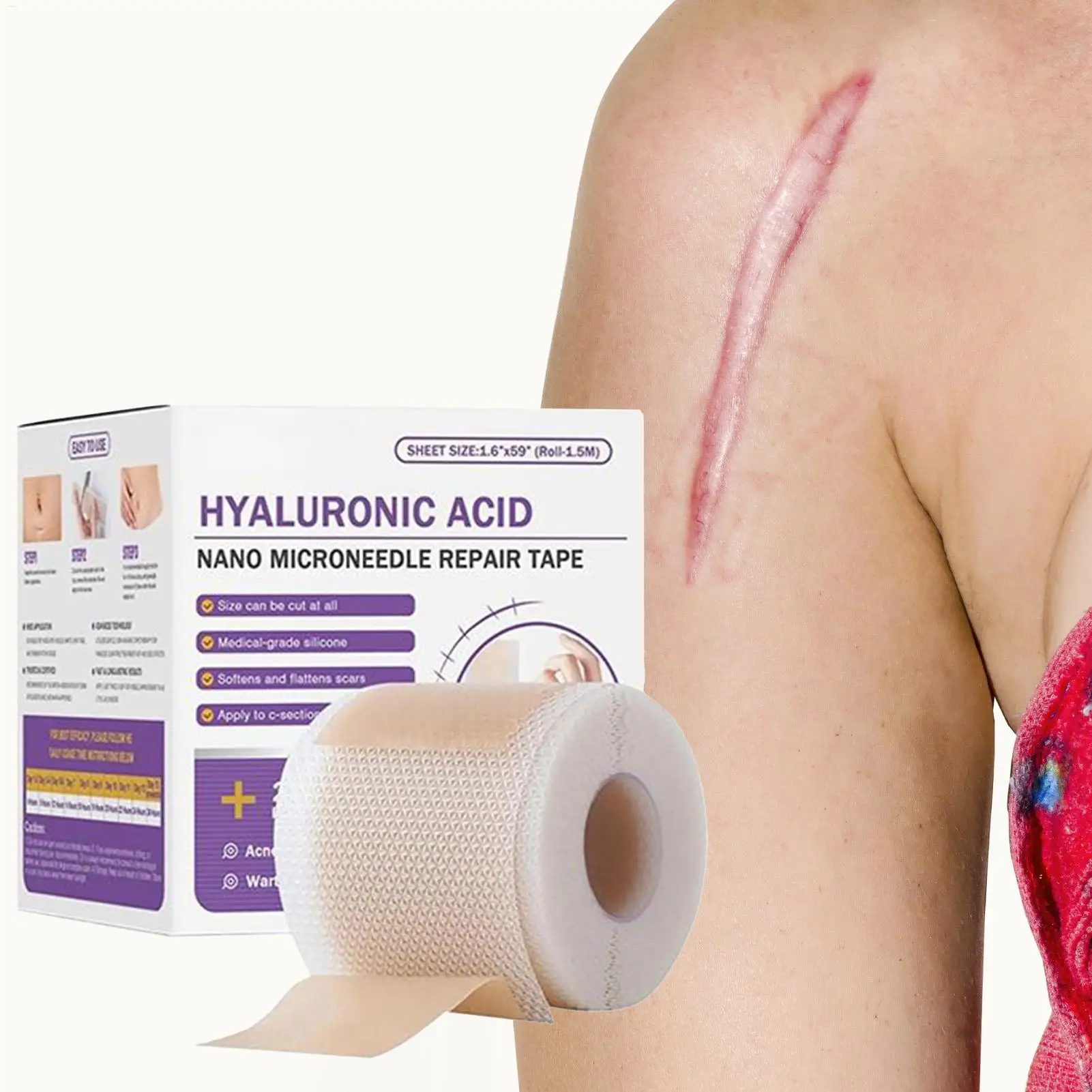 Surgical Soft Silicone Gel Scar Sheet Patch Treatmen Removal Tape Acne Trauma Burn Scar Cover Skin Repair Section Ear Beauty